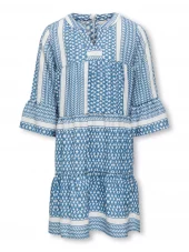 Only Kjole KOGALBERTE 3/4 DRESS Coronet Blue/Cloud Dancer