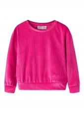 Name It Genser NMFVELOA LS VELVET SHORT TOP Fuchsia Purple