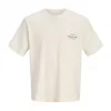 Jack & Jones T-Skjorte JORNORREBRO TYPO TEE SS CREW NECK Antique White