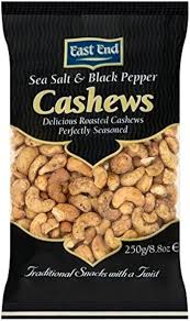 East End Sea Salt & Black pepper Cashews 250g (1x10)