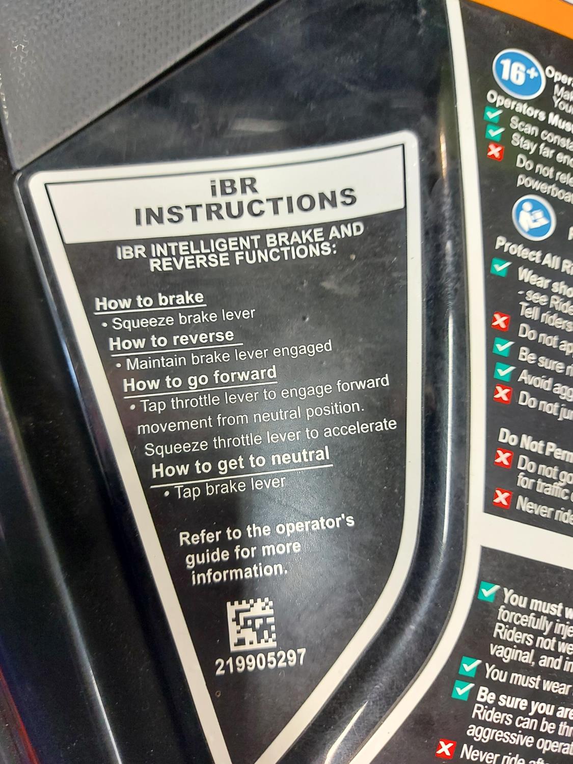 IBR INSTRUCTION DECAL