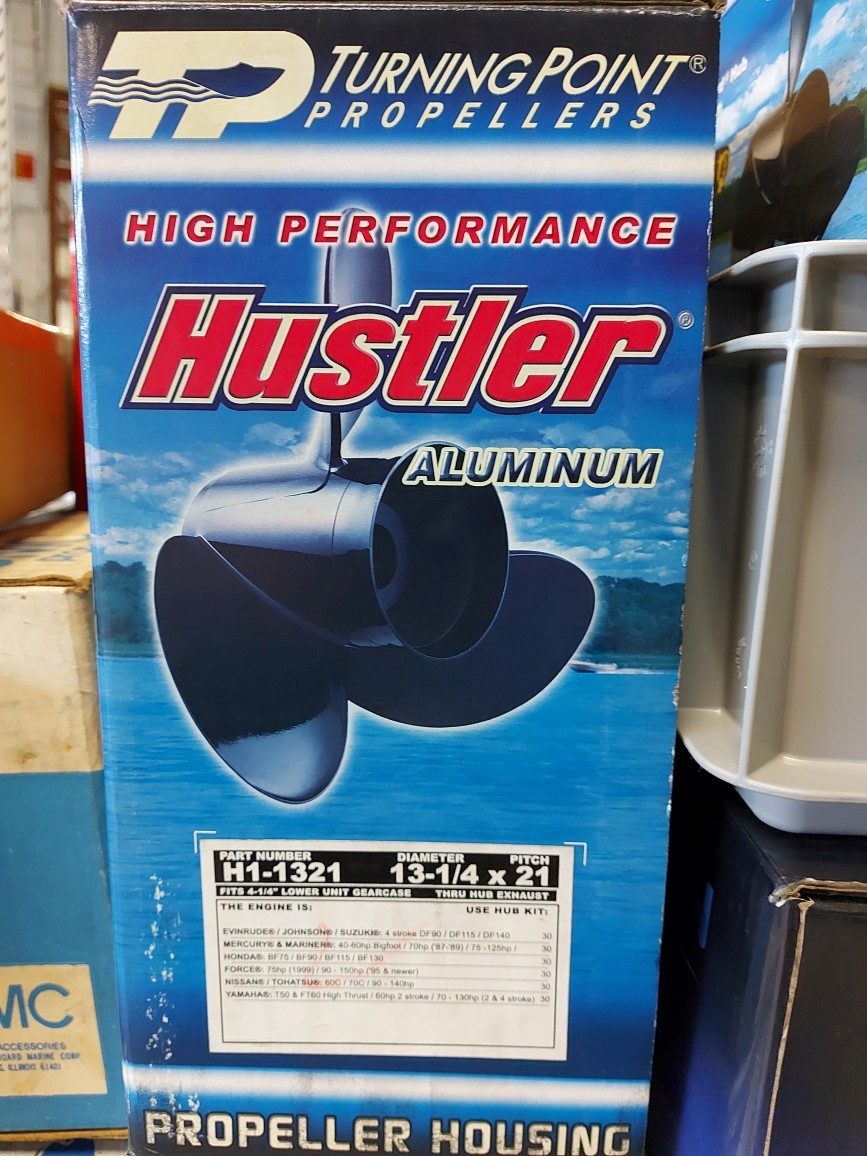 Hustler H1-1321 Aluminum Boat Propeller 13 - 1/4 21" STD