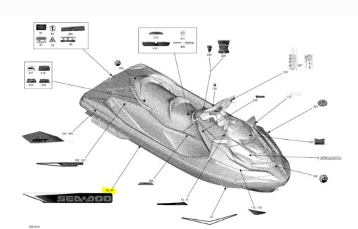 SEA-DOO HULL DECAL VENSTRE SIDE