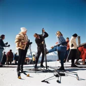 Getty. Verbier skiers 75x75cm (Indre mål)