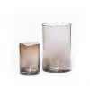 Glass Hurricane Organic Rim Mocha 15x22cm DCG41M