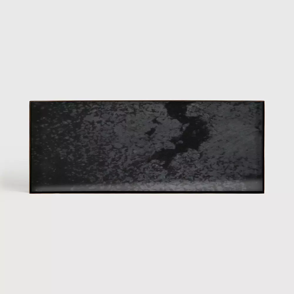 Aged Charcoal Mirror Valet Tray Rectangular 46x18xh3cm 20525