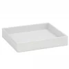 Leather Tray White Faux 18x18x3cm AX62319