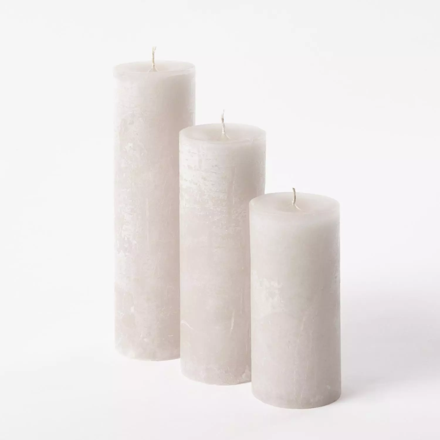 Mini Church Candle Linen 10x10cm C16363