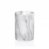White Marble Effect Glass Toothbrush Holder BA69143