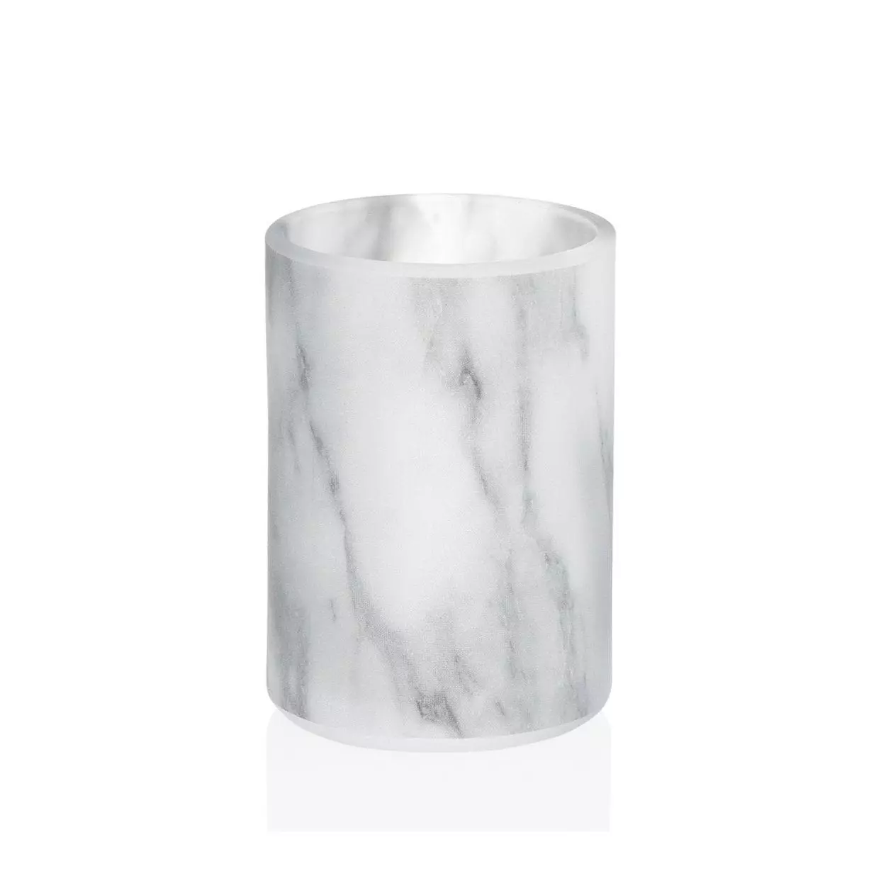 White Marble Effect Glass Toothbrush Holder BA69143