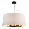 Taklampe Aruba 6Armer Sort Sand Lin Skjerm D75cm 229049