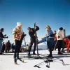 Getty. Verbier skiers 75x75cm (Indre mål)