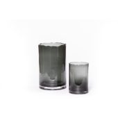 Glass Hurricane Organic Rim Smoke 22x35cm DCG44s