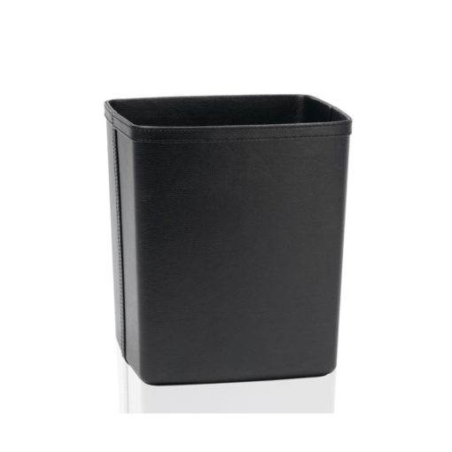 Black Leather Paper Bin pa12224