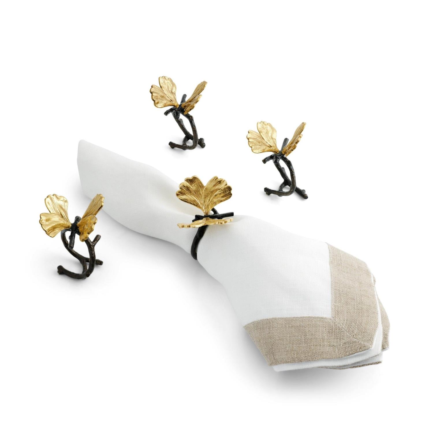 Michael Aram Butterfly Ginkgo Napkin Ring Set of 4 175741
