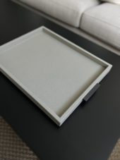 Giobagnara Deco Tray Light Grey Bronze Handles Medium 48x35cm