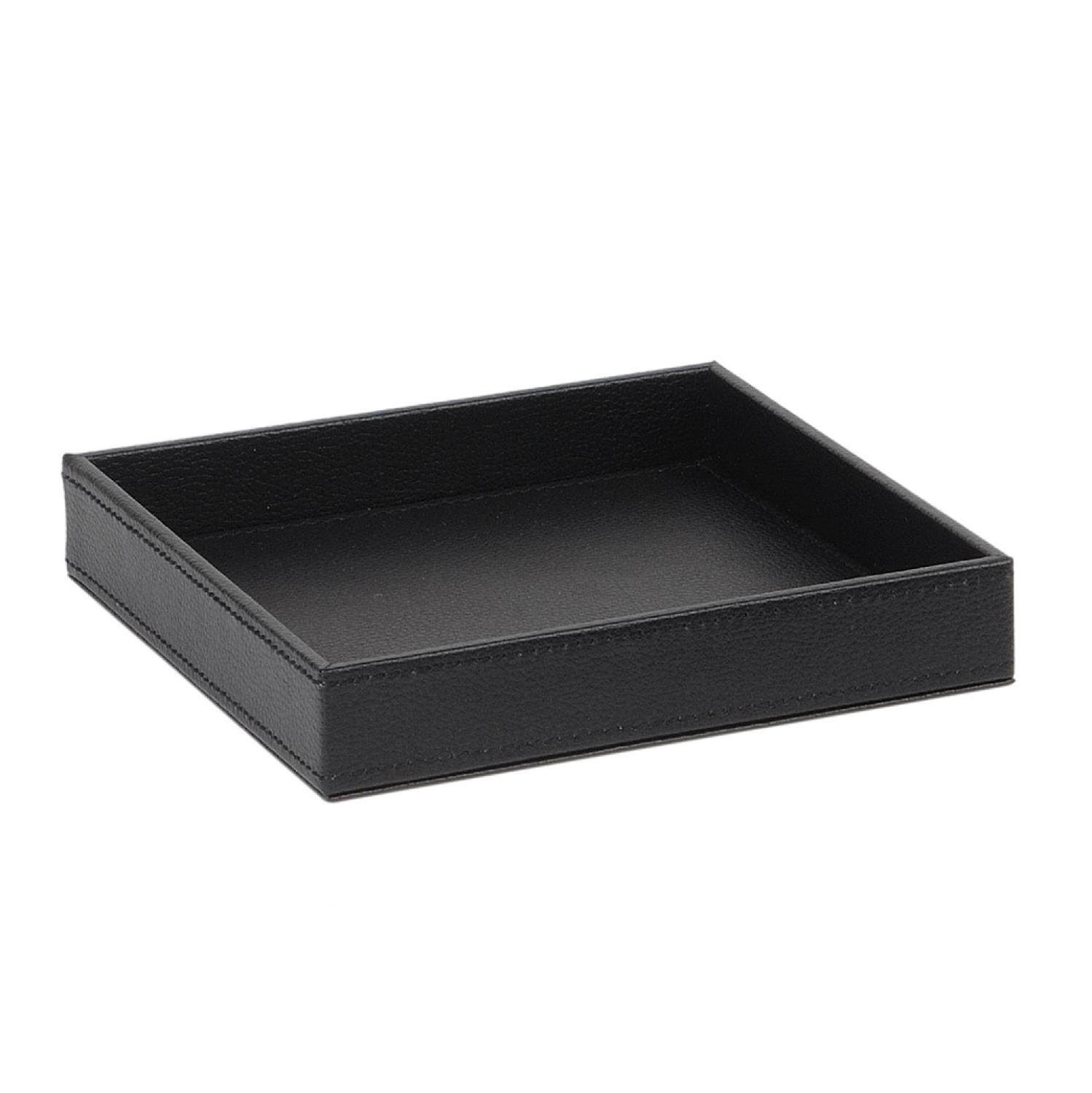 Black Leather Effect Tray 18x18am ax12207