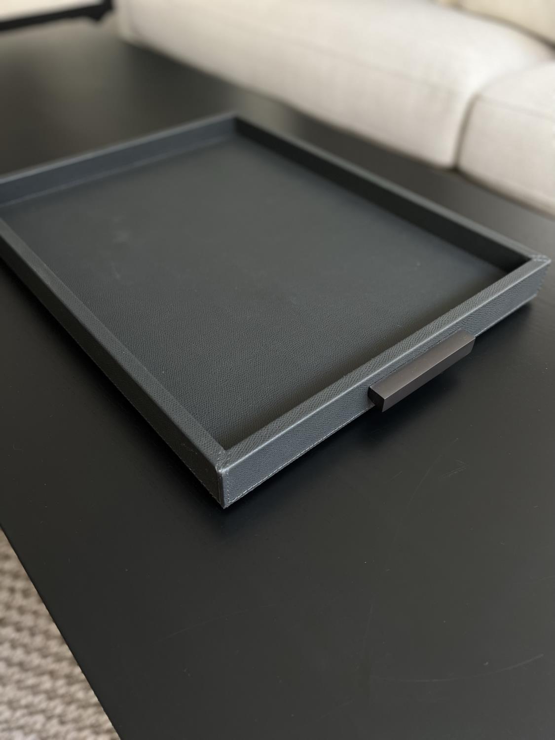 Giobagnara Deco Tray Slate Bronze Handles Medium 48 x 35cm