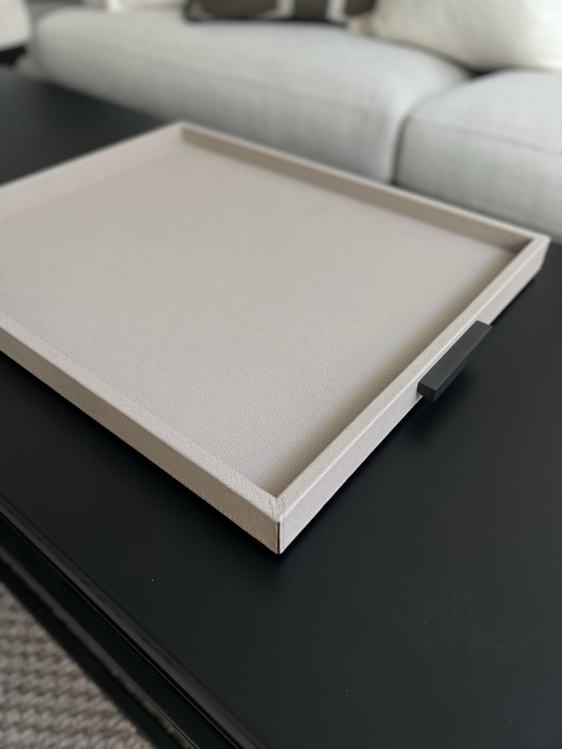 Giobagnara Deco Tray Stone Bronze Handles Medium 48 x 35cm