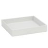 Leather Tray White Faux 18x18x3cm AX62319