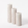 Cylinder Candle Linen 8,6x10cm C20763