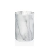 White Marble Effect Glass Toothbrush Holder BA69143