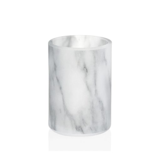 White Marble Effect Glass Toothbrush Holder BA69143