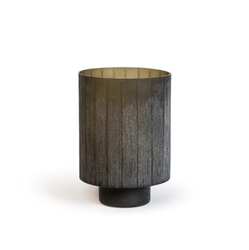 Hurricane Flat Vertical Cut Glass Smoke ø28x40cm, DCG360