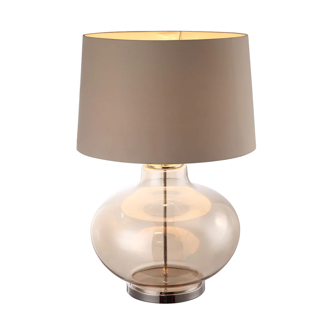 Table Lamp Balado Cognac Glass Base, Eks Shade 5306