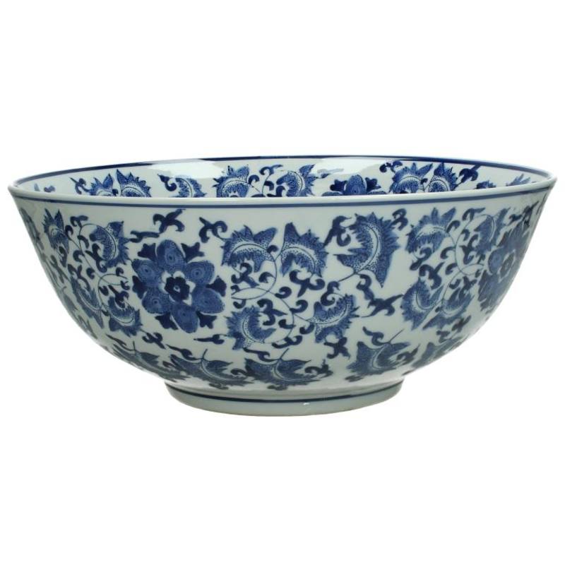 Bowl Porcelain Blue 35x15cm Wer-2065