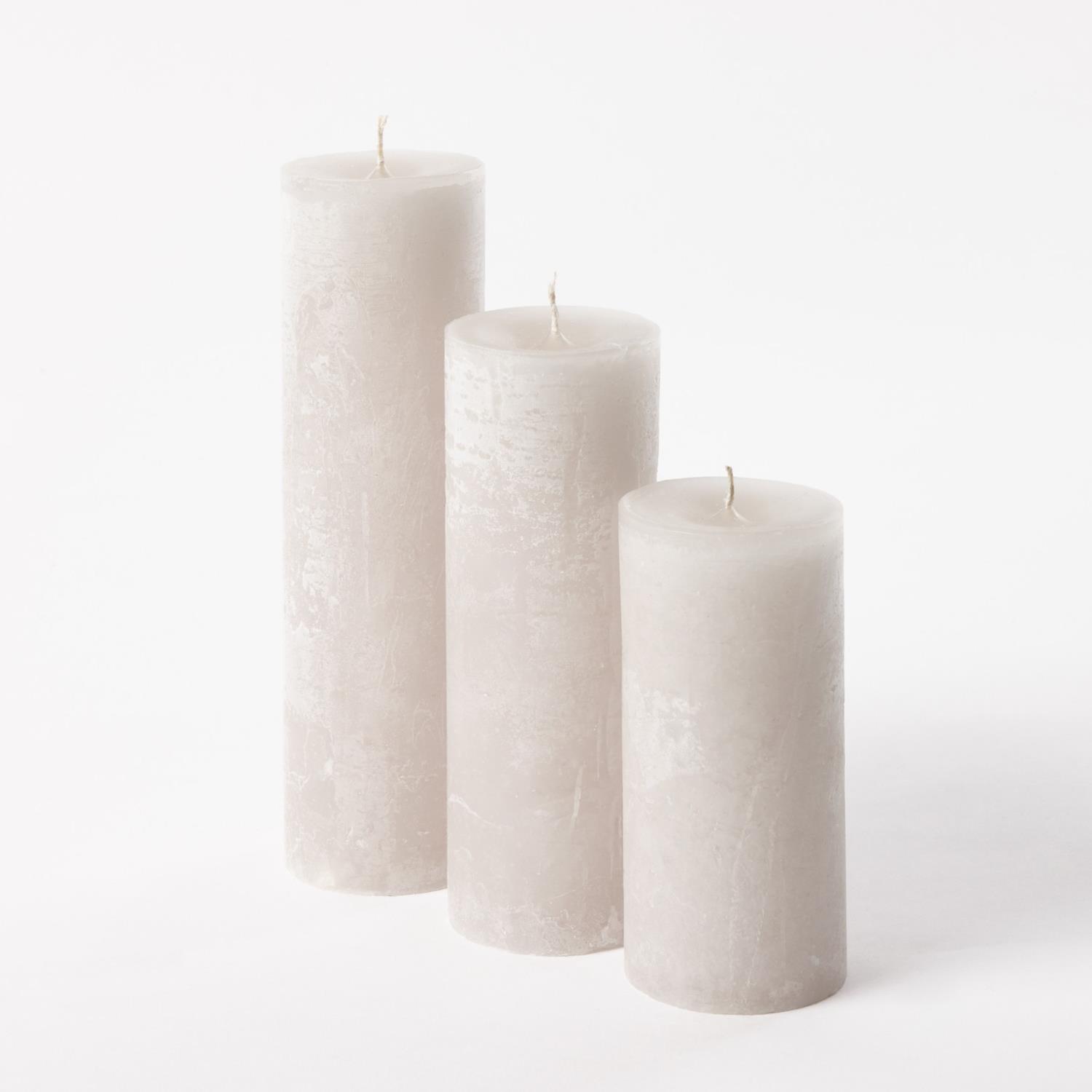 Cylinder Candle Linnen 8,6x10cm C20763