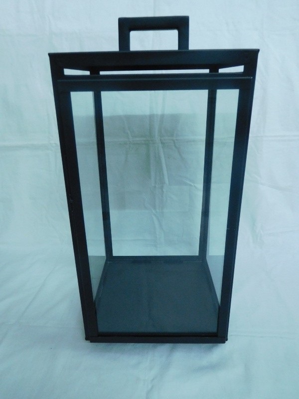 SQ. Lantern Black Iron 30x30x60h. 400-210