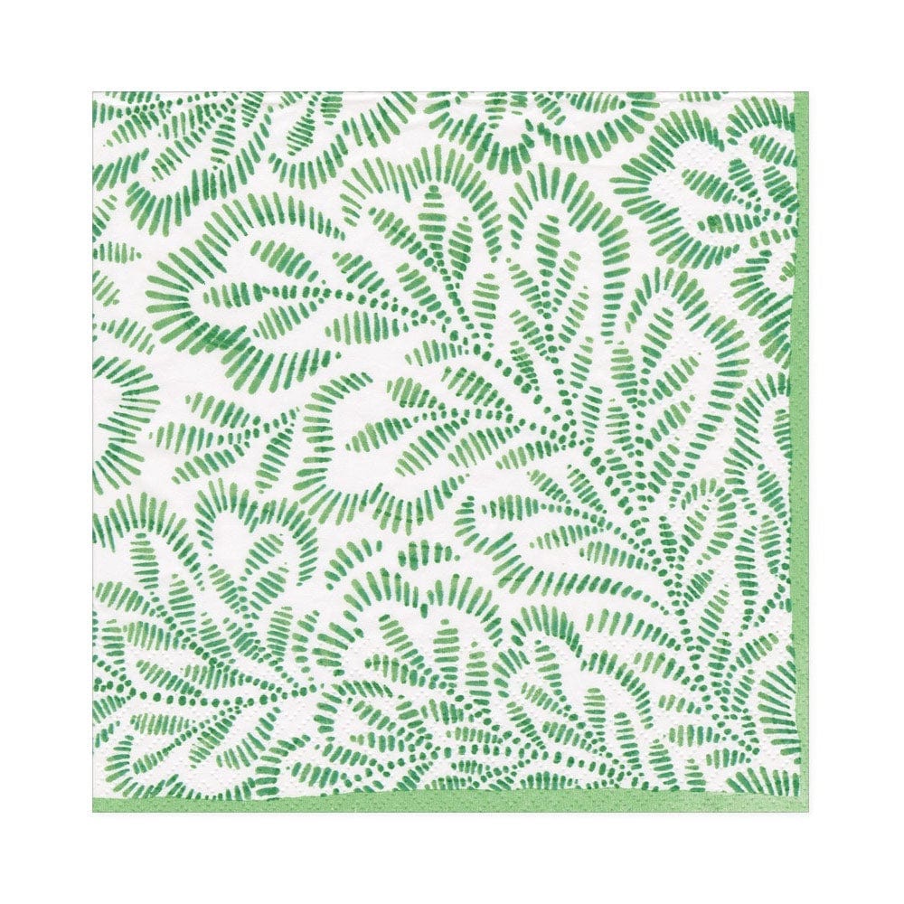 Napkin Green Block Print 16981l