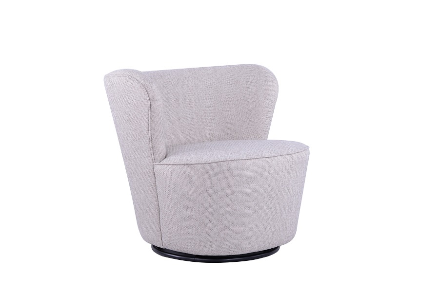 Armchair Swivel "Prato" Beige 74x74xh71cm  ( Fancy) 190-148