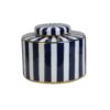 Lidded Jar Stripe White/Blue 22x18cm 155-225