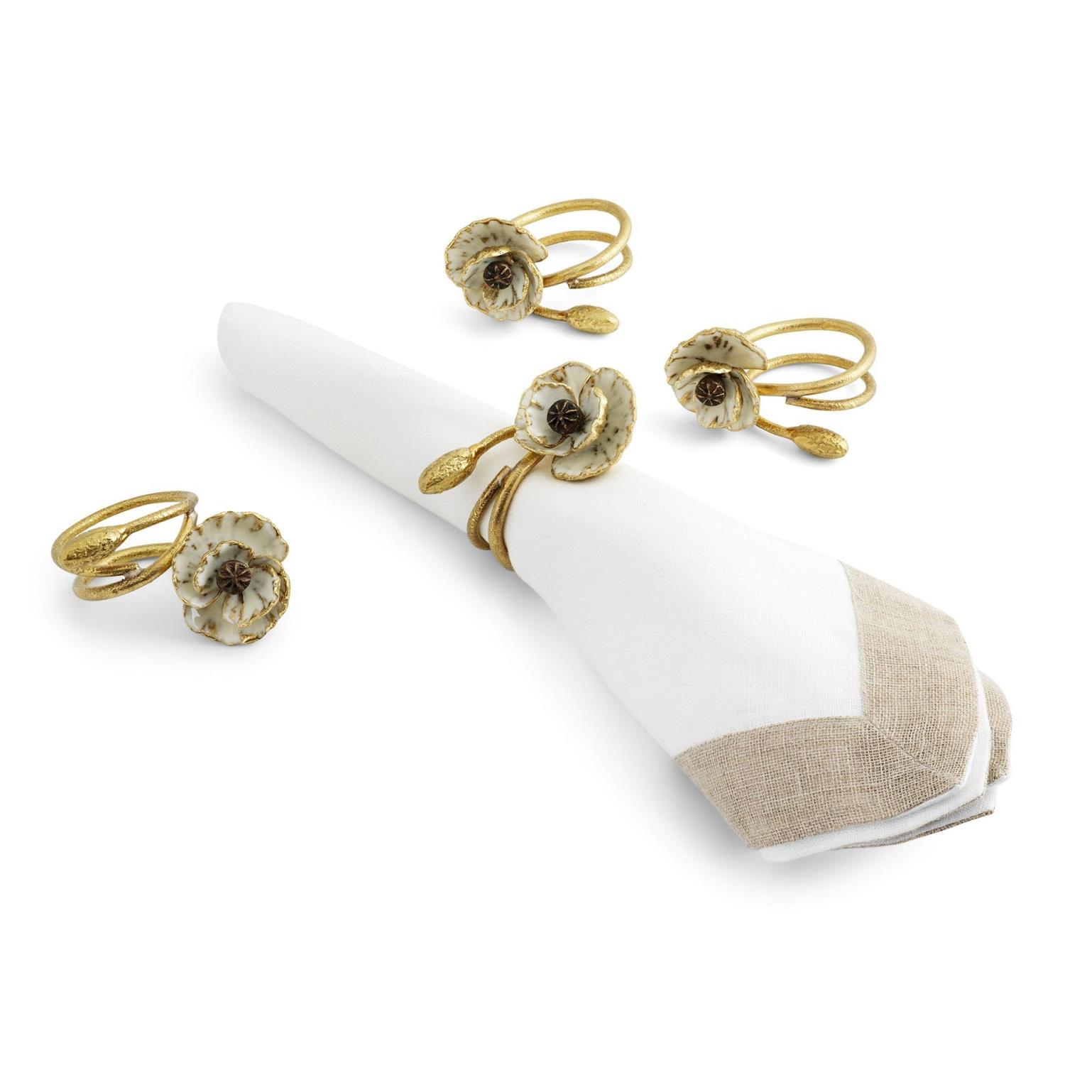 Michael Aram Anemone Napkin Ring Set of 4 175029