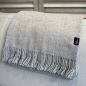 Baby Alpaca Throw Light Grey 0434 130x200