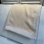Alpaca Throw Linen Border Soft Beige 130x180cm 0207