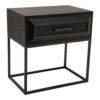 Lily Black Wood Iron Frame Bedside cabinet 707066