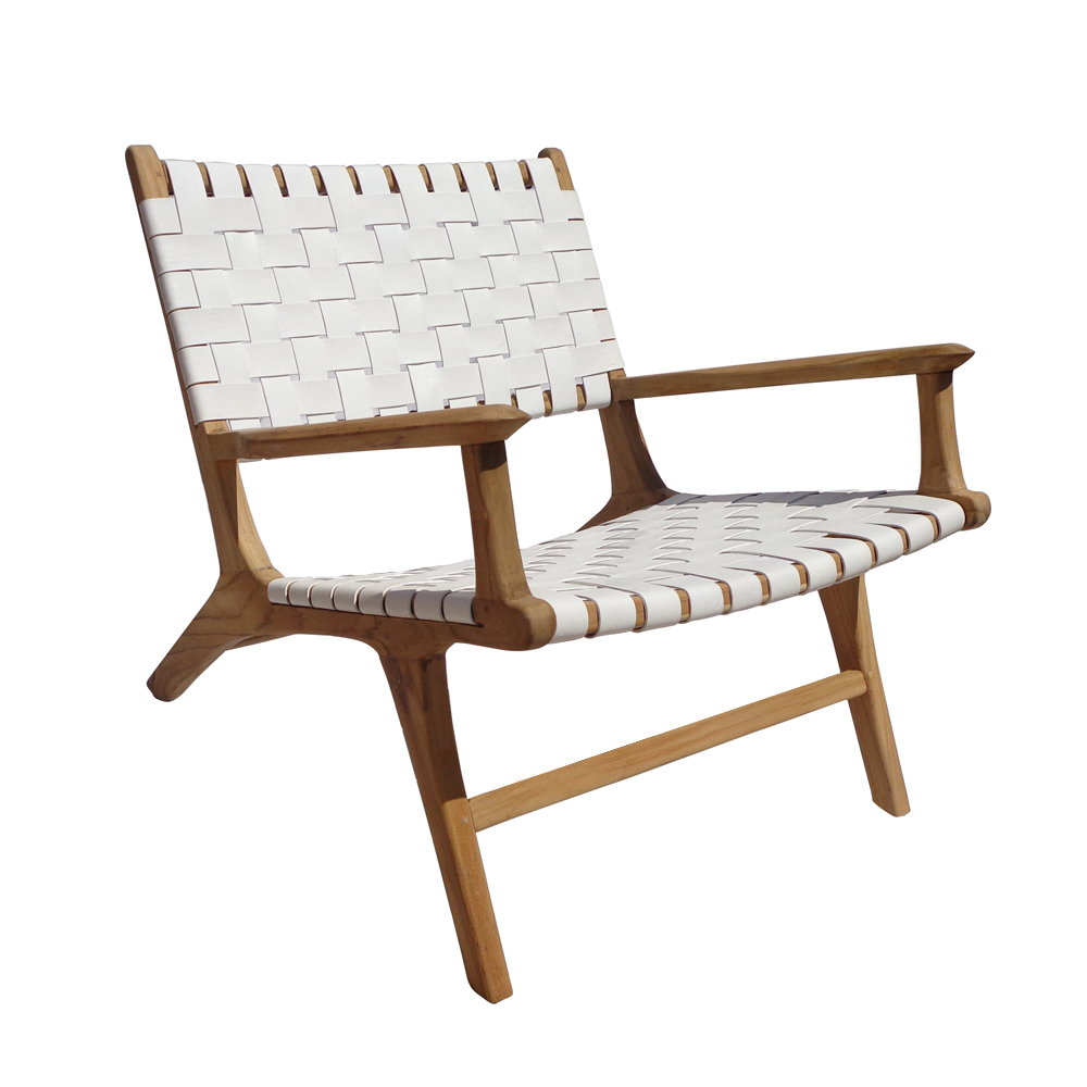 Lounge Chair Zoe White Leather sl003