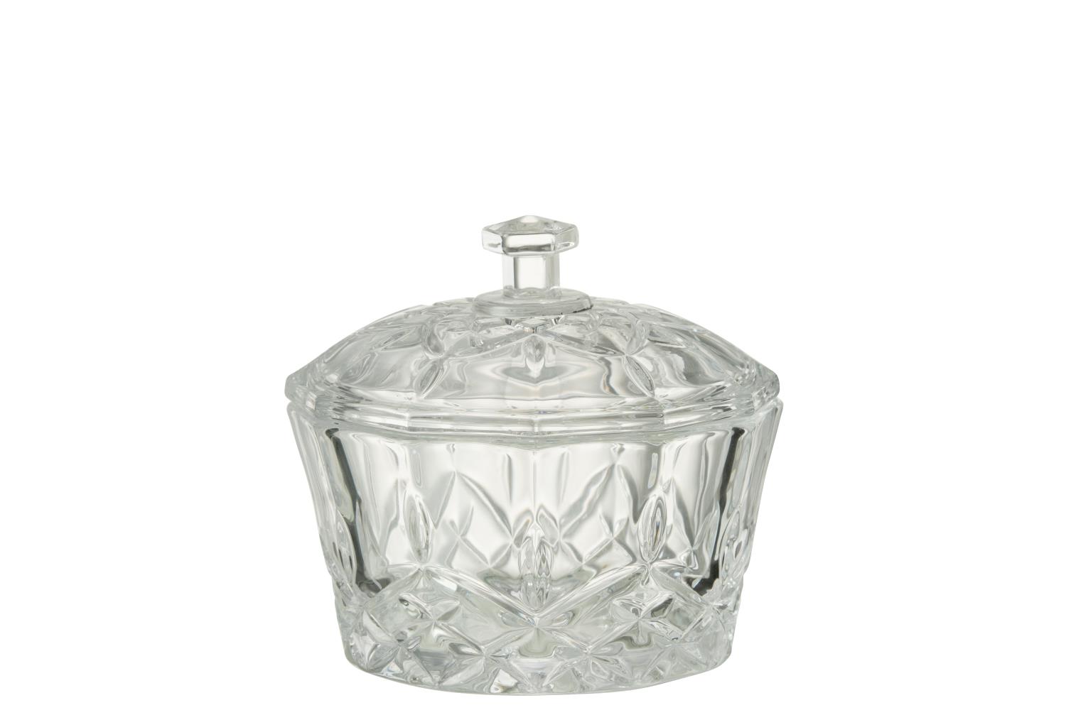 Jar Mali Cut Glass Clear 11x10,5cm 23550