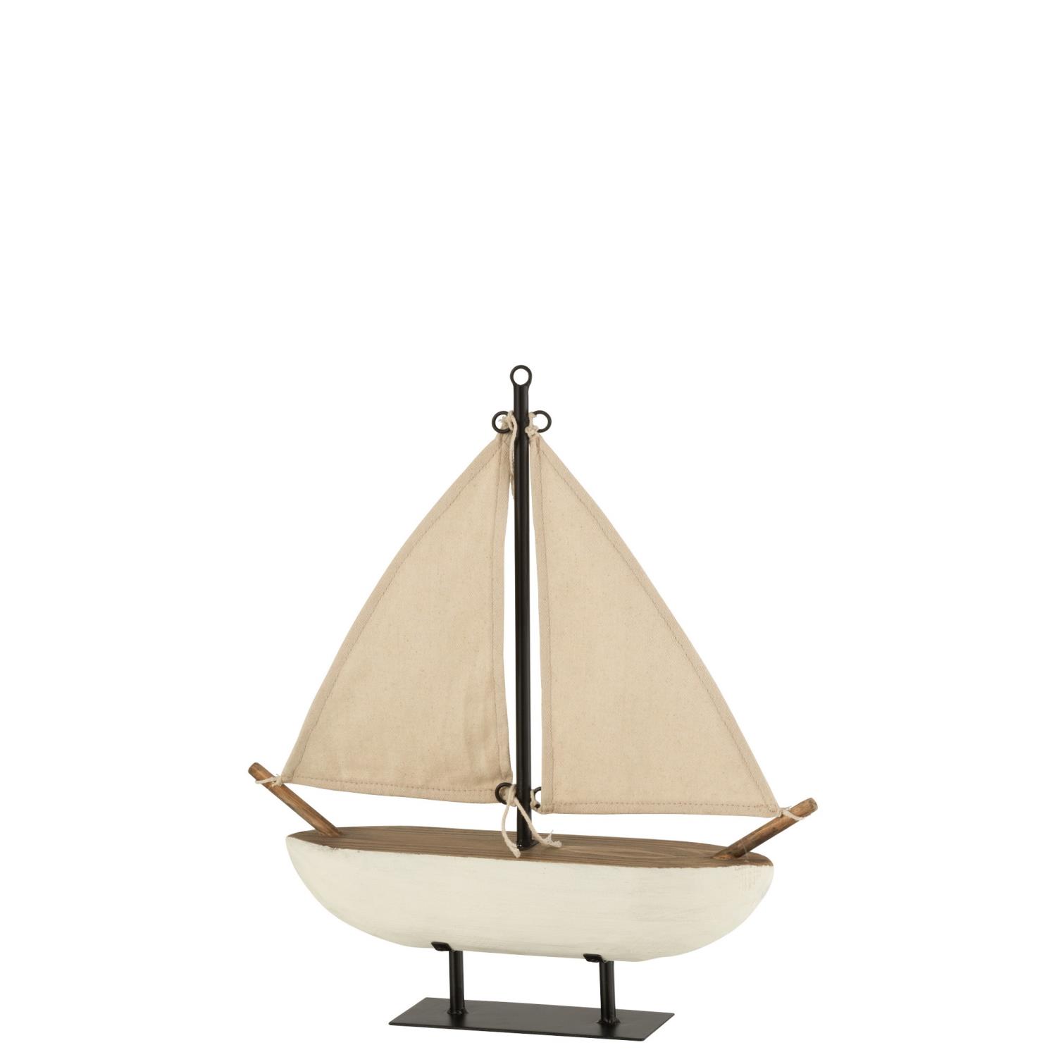 Sailing Boat Wood/Jute 40x9,5x44,5cm 23213