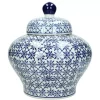 Jar Blue & White 20x20x22cm wer-4366