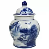 Jar Blue & White 19x15xh15cm Xet-3374