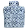 Jar Blue & White 12,5x7xh16,5cm Wer-2062