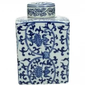 Jar Blue & White 11x10xh17cm wer-2063