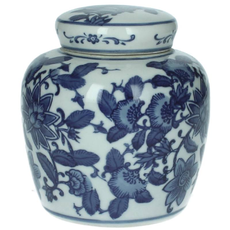 Jar Porcelain Blue & White 13xh11cm Lev-4841