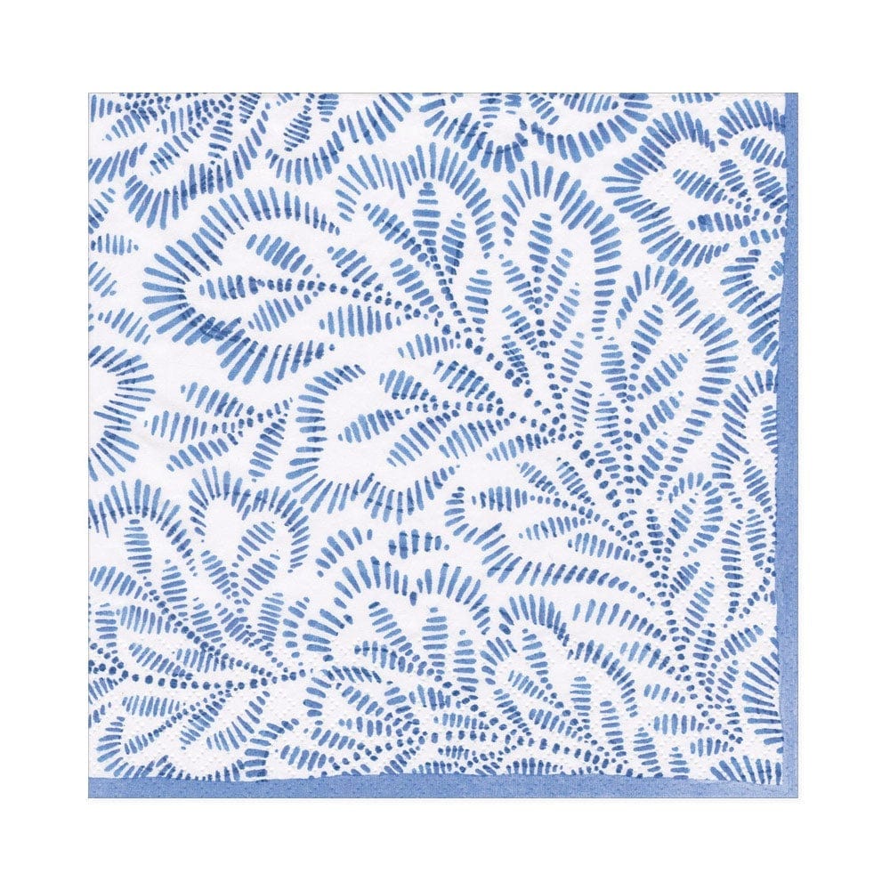 Napkin Blue Block Print 16980l