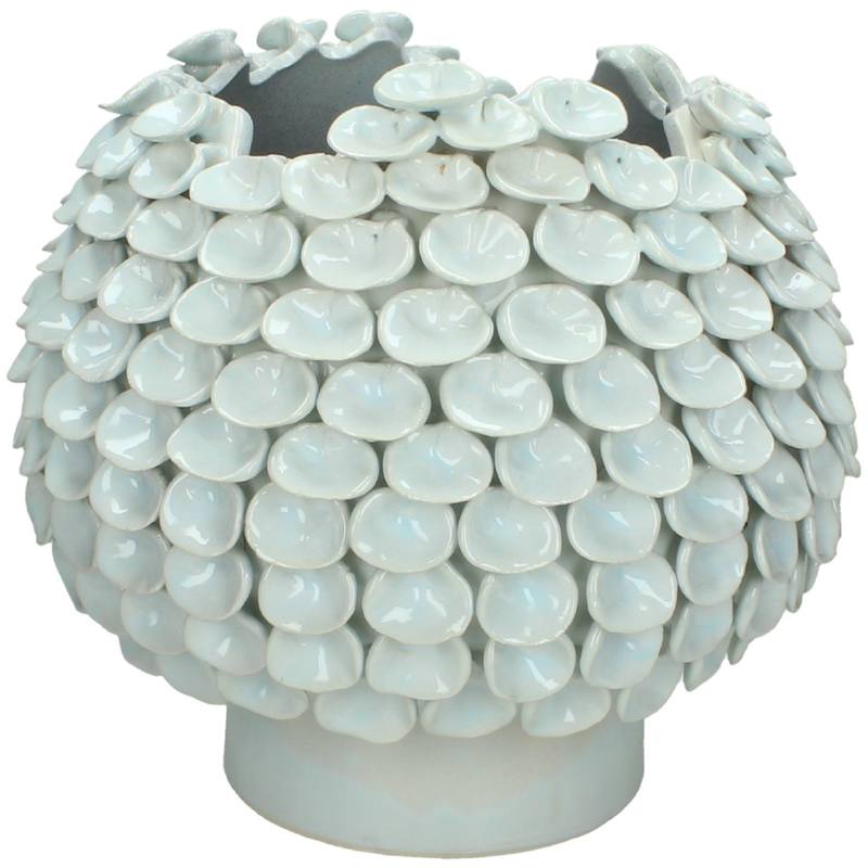 Vase Fine Earthware White 32,5x32,5x29cm wer-8382