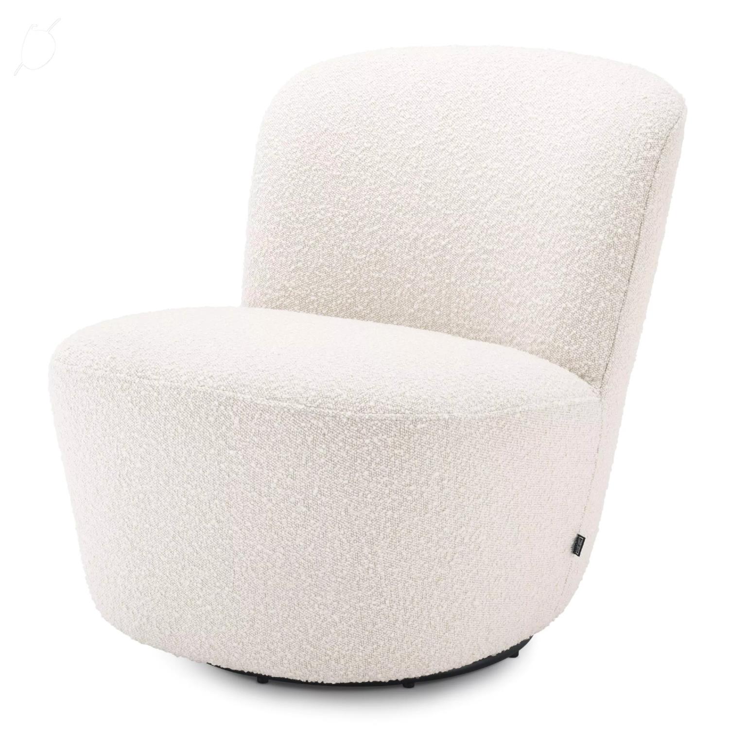 Swivel Chair Doria Boucle Cream 113458